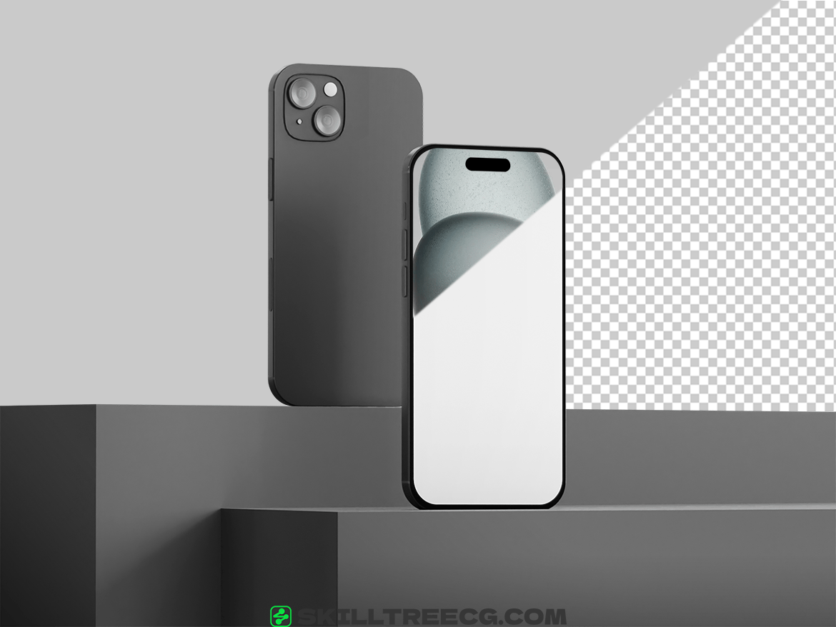 图片[2]-Elegant Black iPhone 15 Mockup（525306）-技能树